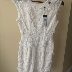 BCBGMaxAzria Ivory Floral Lace Dress